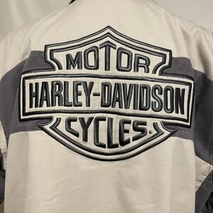 Harley Davidson Khaki Gray Button Up Shirt SS Vented Sides Shield Logo